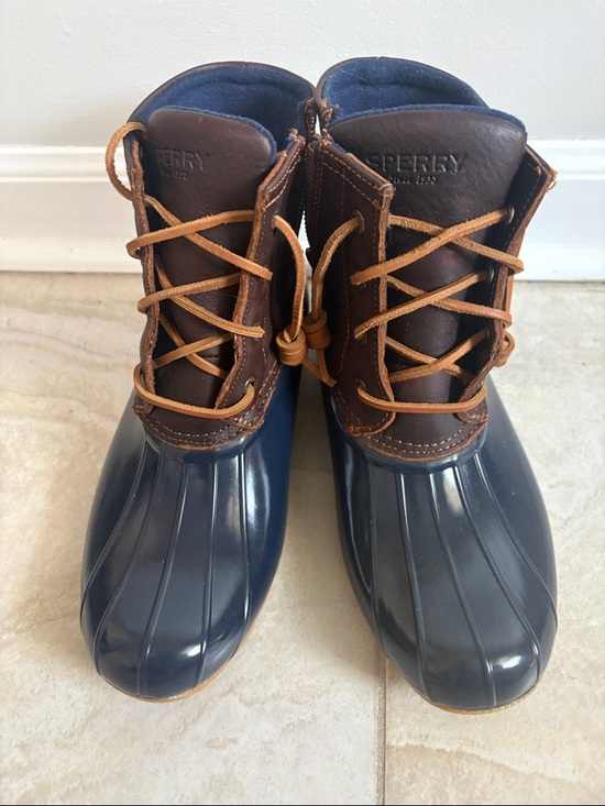 Sperry Shoes - Sperry Navy and Brown Waterproof Duck Boots